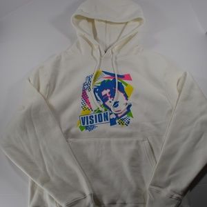 VISION STREETWEAR HOODIE FRONT GRAPHIC PRINT COLORFUL UNISEX MENS MEDIUM NWT